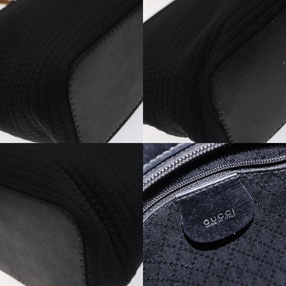 GUCCI Bamboo Hand Bag Nylon Black Silver 000 2058 0540 5 Auth ep9267 - Picture 15 of 15